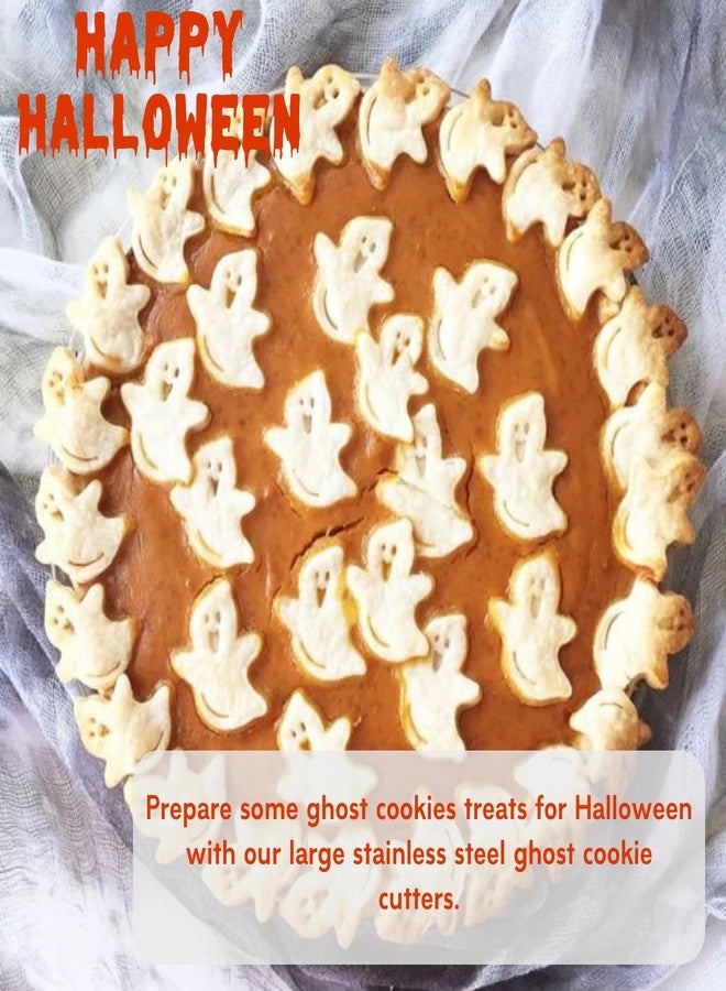 KAISHANE Ghost Cookie Cutter Set,3Pcs Stainless Steel Halloween Biscuit Cutters for Holiday Baking - Image 4