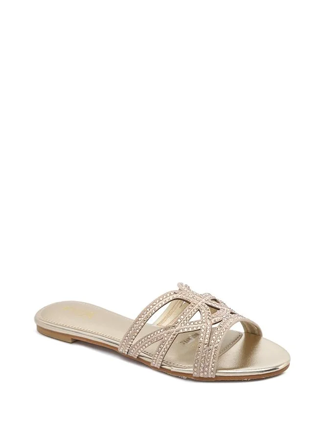 FYOR Crystal Embellished Multi-Strap Flat Sandal MY 412