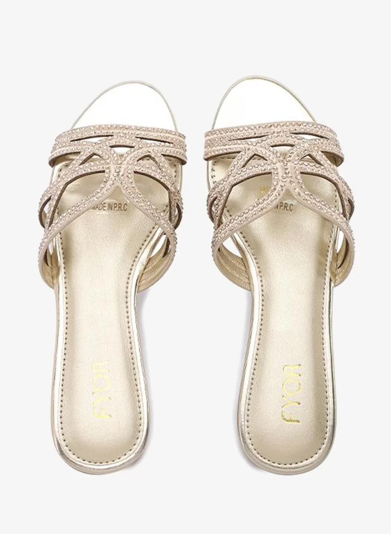 Fyor  Crystal Embellished Multi-Strap Flat Sandal MY 412 for Women | Best Price UAE