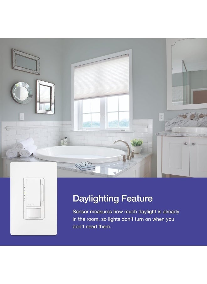 Lutron Maestro LED Dimmer switch with motion sensor, no neutral required, MSCL-OP153M-LA, Light Almond