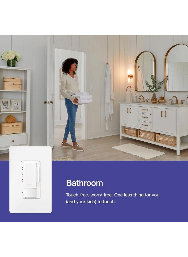 LUTRON Lutron Maestro LED Dimmer switch with motion sensor, no neutral required, MSCL-OP153M-LA, Light Almond  - Image 4