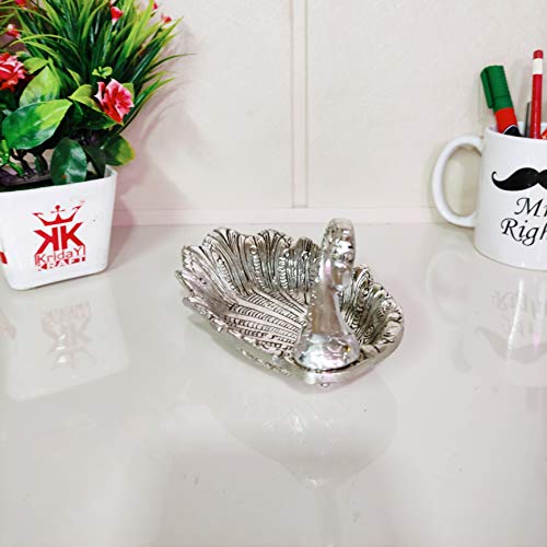 KridayKraft Metal Duck-Shaped Dry Fruit Tray Bowl – Handcrafted Decorative Silver Finish Dish for Tabletop & Home Décor – Elegant Centerpiece for Festive, Living Room or Gift Use (19 x 9 x 10 cm) - Image 5