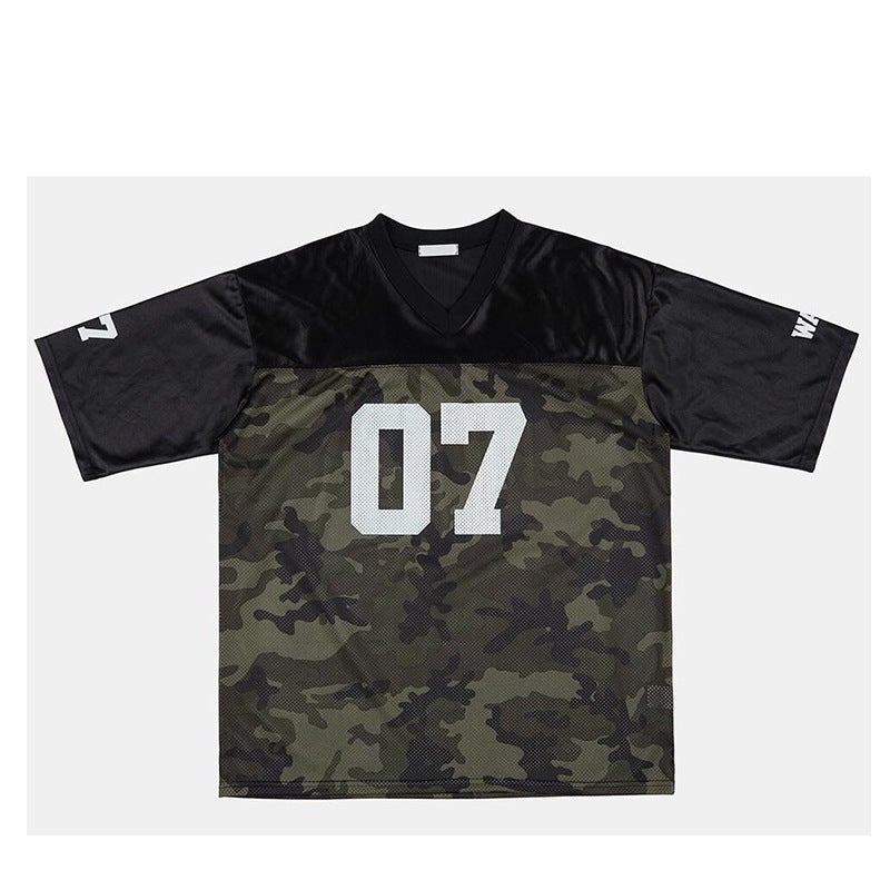 07 Retro Hip Hop Jersey Loose Short-Sleeved T-Shirt Women'S 2024 High Street American Style Half-Sleeved Top Trendy - Image 1