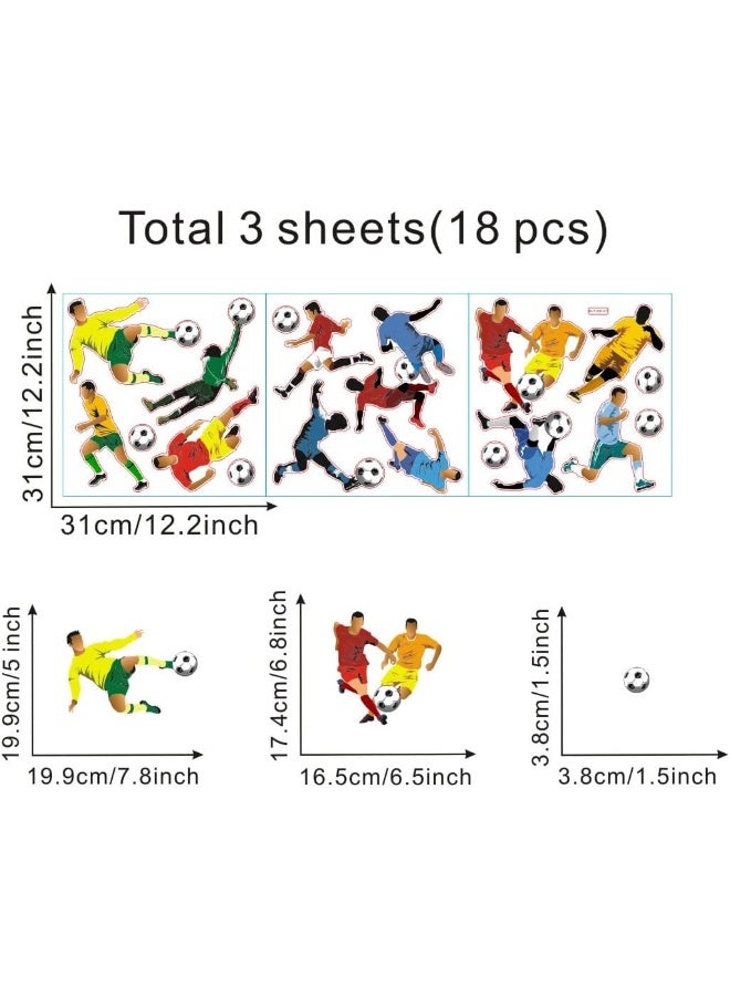 BPA ملصقات جدارية للاعبي كرة القدم BPA، ملصق جدار كرة القدم لغرفة نوم الأولاد، فن جدار كرة القدم الفينيل الرياضي لملحقات غرفة الأطفال لكرة القدم - Image 4