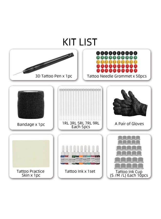 Hand Poke And Stick DIY Tattoo Kit Multicolour - Image 2