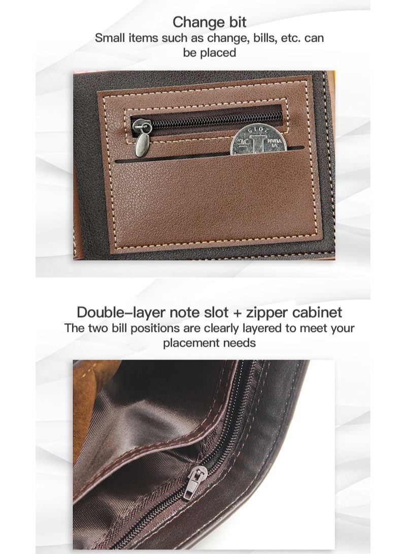 MenBense Men's Wallet Short Wallet Card Holder Id Bag 12*9.5*1.5cm - Image 4