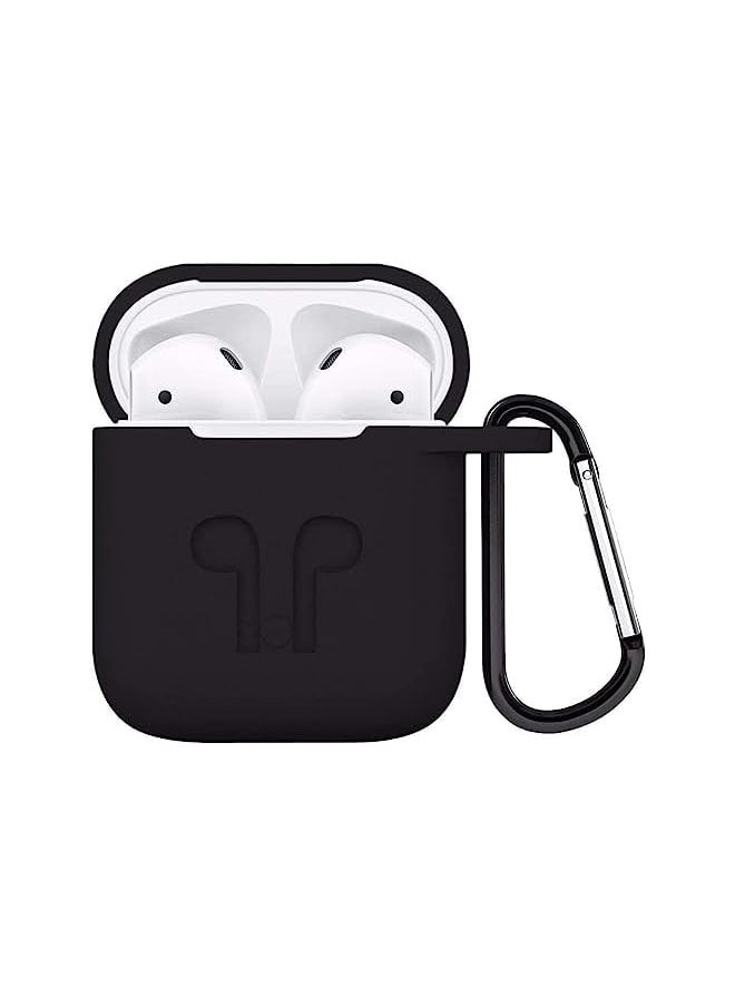 erorex - Air Pods Case Protective Silicone Cover With Carabiner For Air Pods Accessories Blue - Image 1