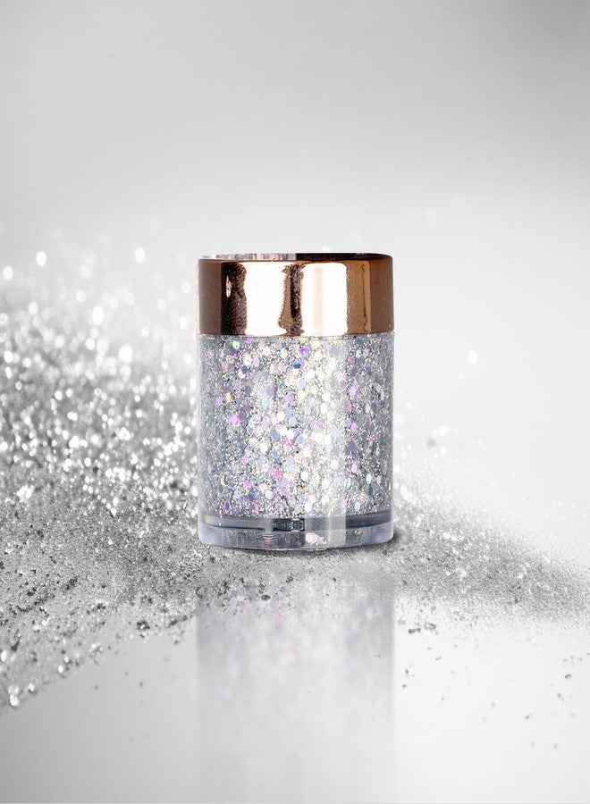 BOBI Glitter Gel Eyeshadow Duo Chrome Eye Makeup Loose Silky Texture Professional with Hydrating Formula Shimmery Finish Cruelty Free | Long Lasting | Easy to Use - Silver Duo (10 gm) - Image 2
