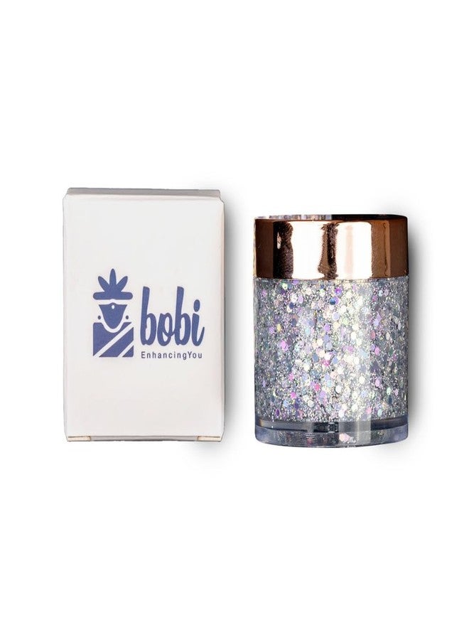 BOBI Glitter Gel Eyeshadow Duo Chrome Eye Makeup Loose Silky Texture Professional with Hydrating Formula Shimmery Finish Cruelty Free | Long Lasting | Easy to Use - Silver Duo (10 gm) - Image 5