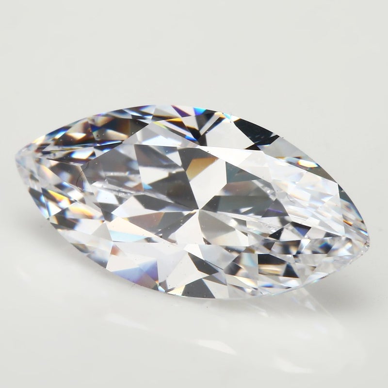 JIANGYUANGEMS 50pcs 5x10mm 5A Marquise Shape Europe Machine Cut White Cubic Zirconia Stone Loose CZ Synthetic Gemstone for Jewelry Making - Image 3