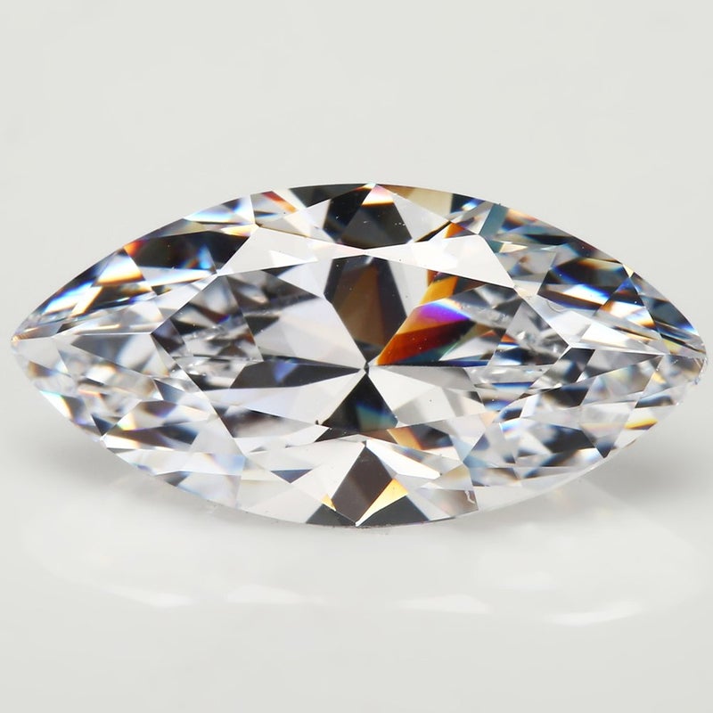 JIANGYUANGEMS 50pcs 5x10mm 5A Marquise Shape Europe Machine Cut White Cubic Zirconia Stone Loose CZ Synthetic Gemstone for Jewelry Making - Image 2