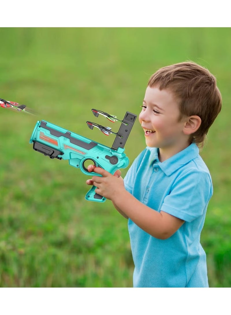 UV Enterprises Kids Catapult Glider Plane Toy Launcher Set, Outdoor Foam Airplane Toy with 4 Glider Planes, Hand Launch Flying Game, One-Click Airplane Launcher for Boys and Girls Ages 4-8 - Image 5