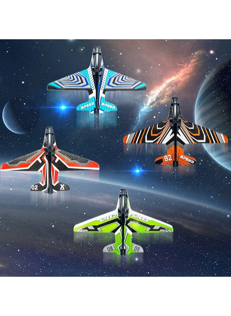 UV Enterprises Kids Catapult Glider Plane Toy Launcher Set, Outdoor Foam Airplane Toy with 4 Glider Planes, Hand Launch Flying Game, One-Click Airplane Launcher for Boys and Girls Ages 4-8 - Image 2