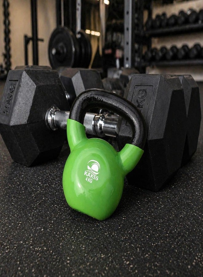 Kakss Vinyl half coating Kettle Bell for Gym & Workout (4 KG (Green) - Image 3