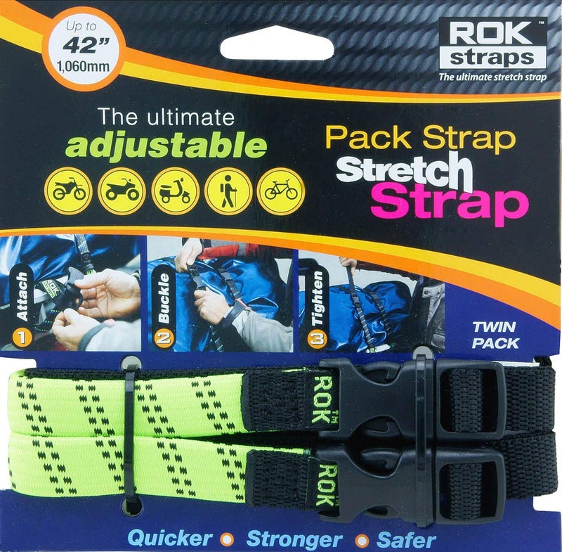 ROK Straps 1242 Adjustable Loop Strap 2PK HiVis Green2Pk
