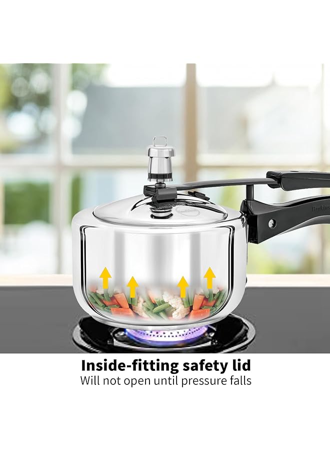 Hawkins Stainless Steel Pressure Cooker, 1.5 Liter, Silver - Image 5