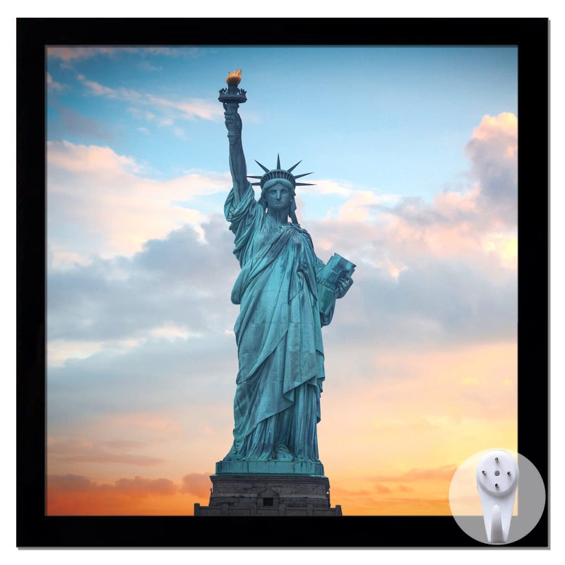 OMAIGAR 8x8 Picture Frame for 8by8 Square Poster Photo Canvas Certificate Black High Transparent Photo Frame Wall Desktop Horizontal Vertical 8 x 8 - Image 1