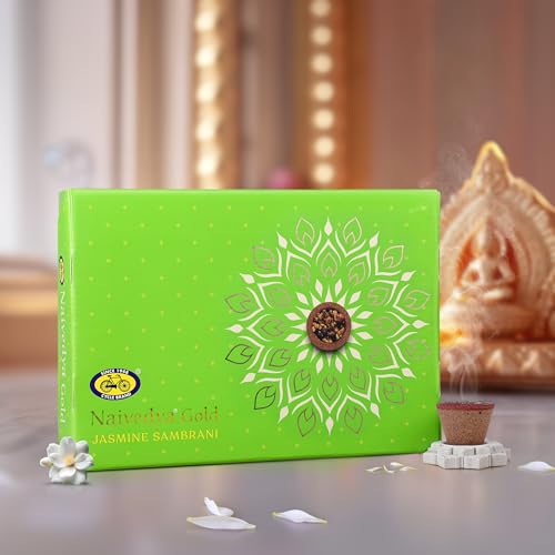 Cycle Pure Naivedya Gold Sambrani Dhoop Cups (Jasmine), 18 pcs with Holder | Charcoal-Free Havan Cups for Puja, Home & Festivals | Natural Guggal Dhoop for Rituals | Premium Dhoop Cones | Pack of 2 - Image 2