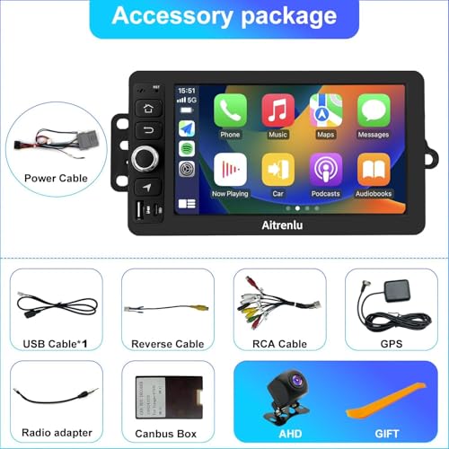 Aitrenlu Android Radio for Chevrolet Chevy Silverado 2003 2004 2005 2006, Hummer H2 2003-2007, Tahoe GMC Sierra Yukon 2003-2006, 7" IPS Car Stereo with Backup Camera, Apple CarPlay & Android Auto GPS FM WiFi - Image 5