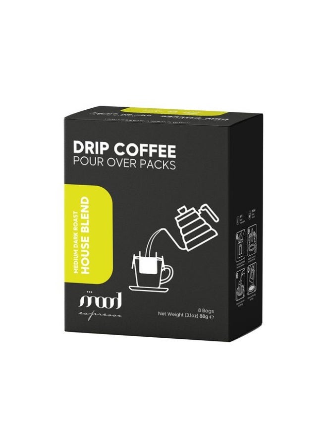 Medium Roast Drip Coffee, House Blend, 8 x 11g Sachets - Made in UAE