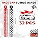 Rotatingpals 32 Pcs Racing Bubble Wands Checkered Bubble Wand Race Car Party Favors for Adult Summer Activity Race Car Birthday Party Goodie Bag Stuffers Gifts Wedding Supplies - Image 4