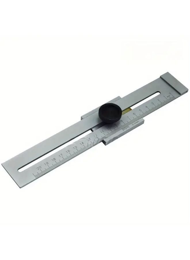 1pc 200mm Carbon Steel Sliding Ruler with Black Knob for Woodworking Mechanical Marking - Image 2