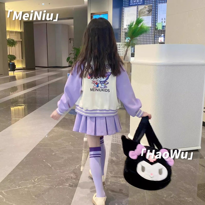 Girls' baseball uniform suit Autumn 2023 new Korean style children's sports girls' coat fashionable three-piece suit - Image 3