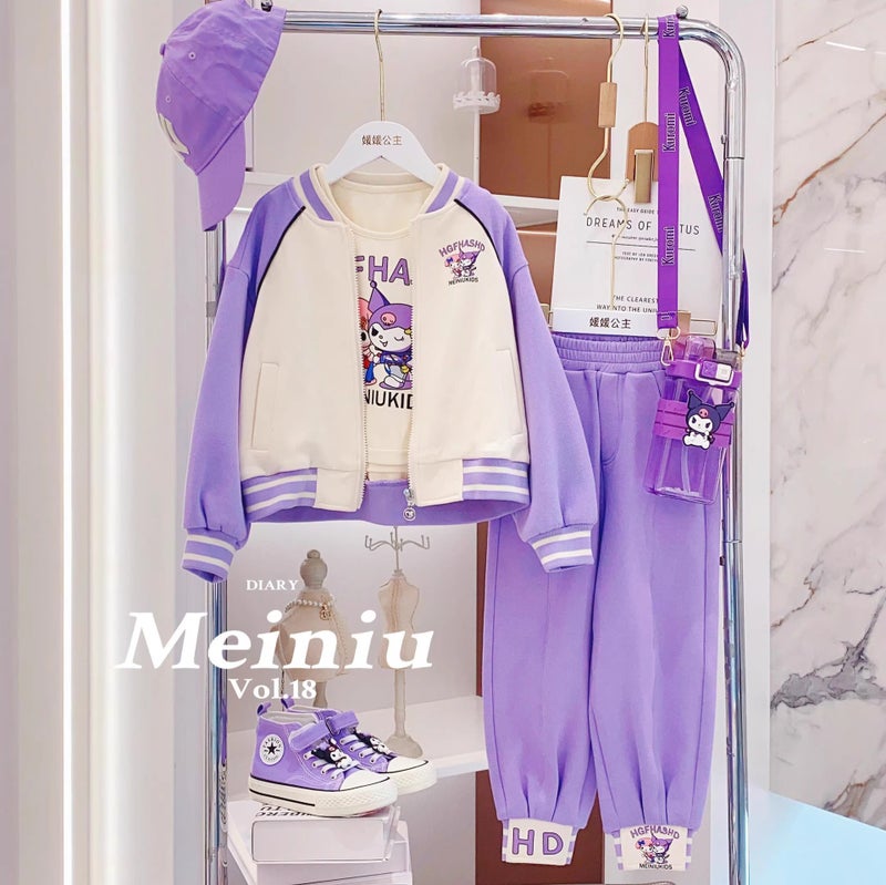 Girls' baseball uniform suit Autumn 2023 new Korean style children's sports girls' coat fashionable three-piece suit - Image 4
