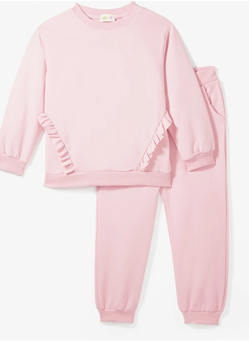 JUNE Kids Ruffled Tracksuit Set