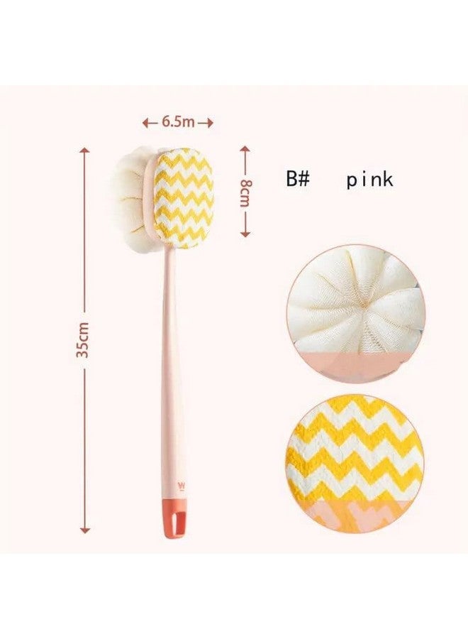 VAKTAVYA Shower Body Plastic Brush with Bristles and Loofah, Back Scrubber Bath Mesh Sponge with Curved Long Handle for Men and Women with Blackheads Removal Stick - Image 5