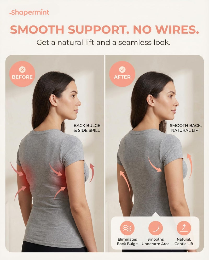 SHAPERMINT Wireless Bras for Women No Underwire â€“ Small to Plus Size Bralettes with Support and Natural Lift - Image 5
