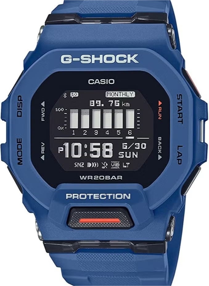 G-SHOCK ساعة يد رقمية للرجال من الراتنج الأزرق GBD-200-2DR - 45.9 مم - Image 1