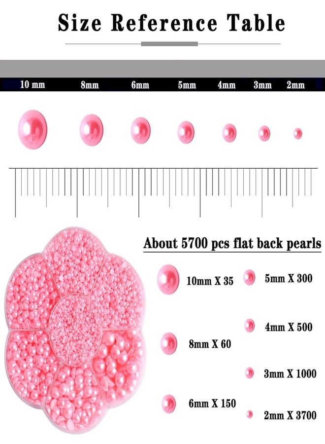 Makandup Aodse 6000 Pcs Nail Pearls for Nails Art, Pink Half Pearl for Crafts, Charms DIY Crafting Charms Decorations Accessories - Image 2
