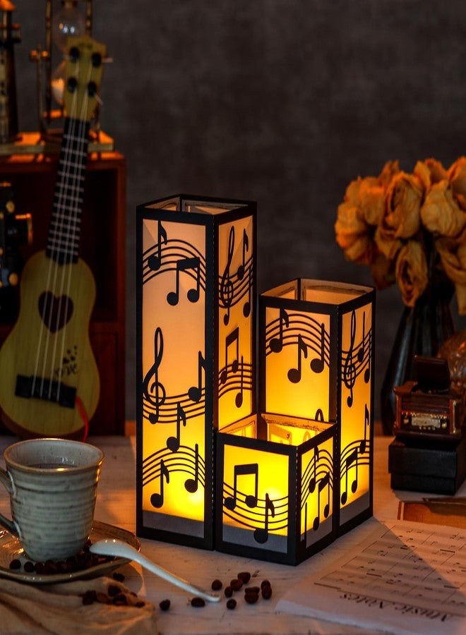 Rossesay 12 Sets Music Centerpieces for Table 3 Size Music Note Paper Lantern Boxes Table Ideas Decorations for Room Musical Themed Party Decor Wedding Birthday Decorations - Image 2