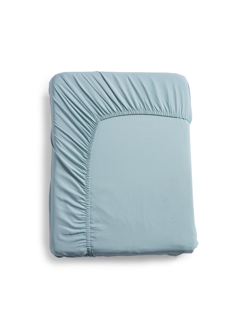 Pan Home Essential Solid Fitted Sheet 120x200+33cm - Blue - Image 1