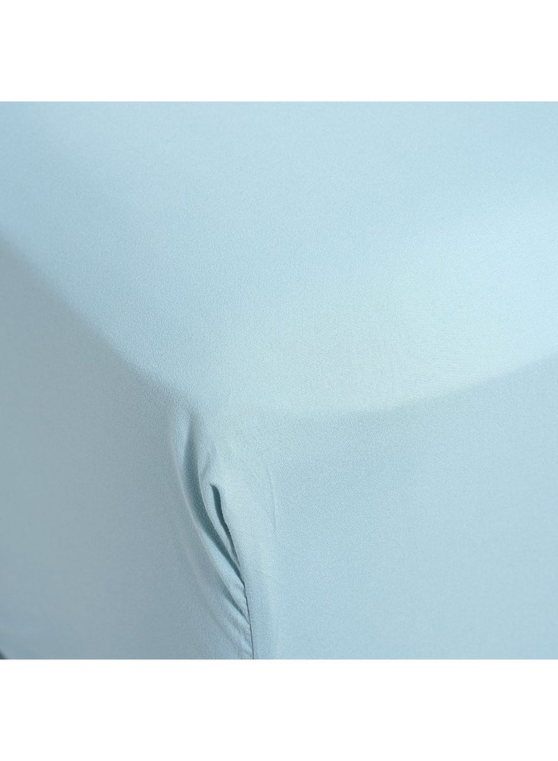 Pan Home Essential Solid Fitted Sheet 120x200+33cm - Blue - Image 3