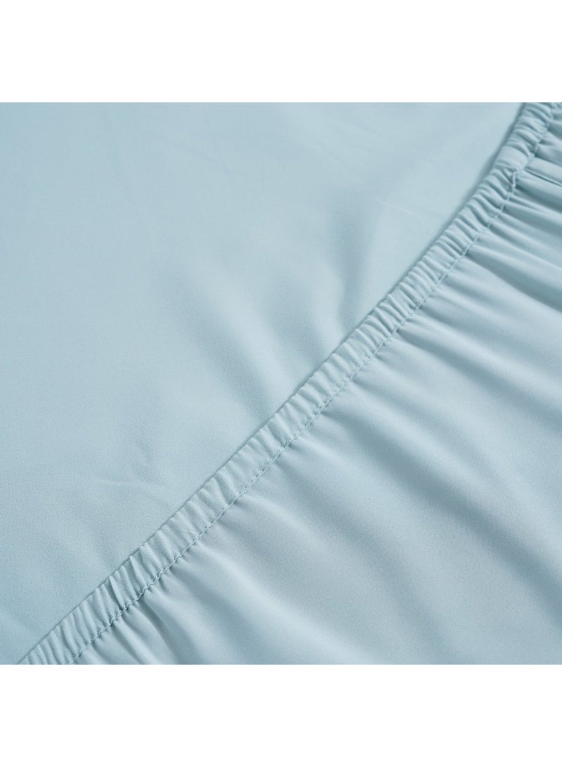 Pan Home Essential Solid Fitted Sheet 120x200+33cm - Blue - Image 4
