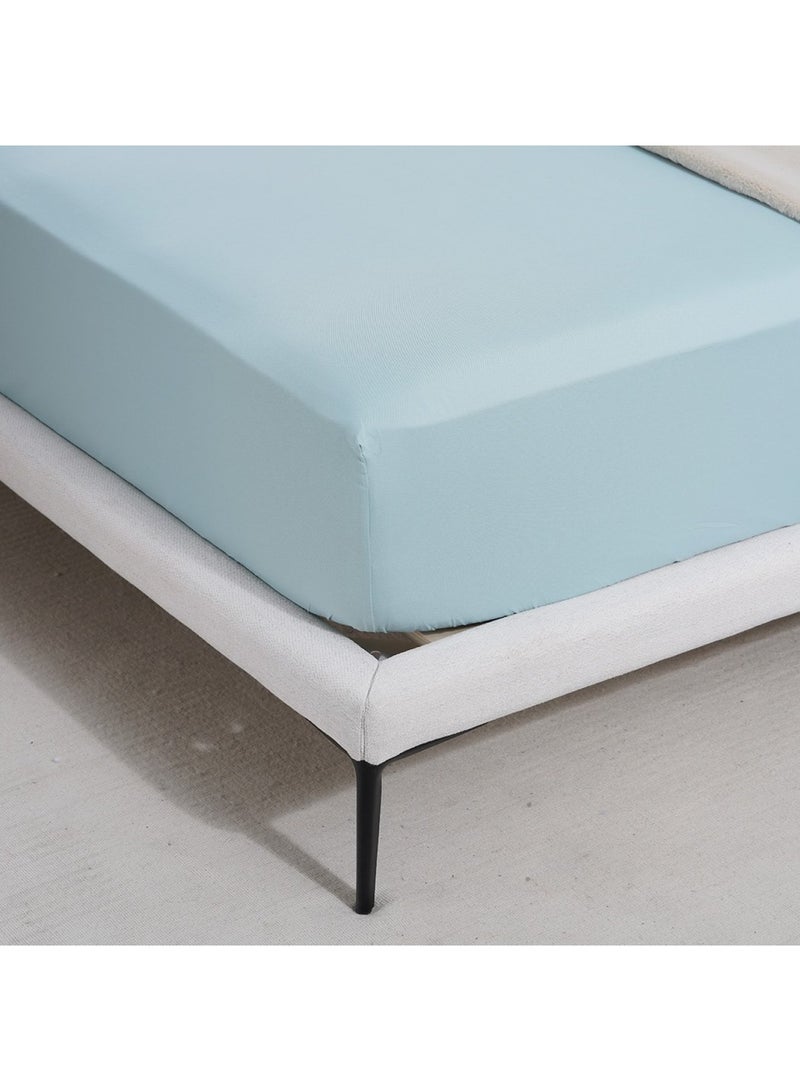Pan Home Essential Solid Fitted Sheet 120x200+33cm - Blue - Image 2