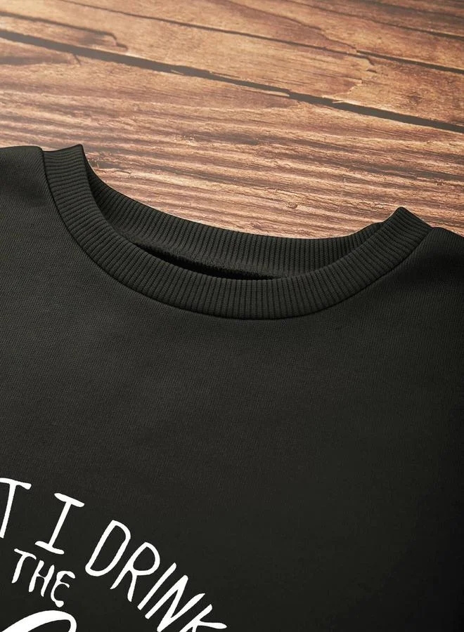Kotty Slogan Graphic Print Round Neck Sweatshirt by Styli