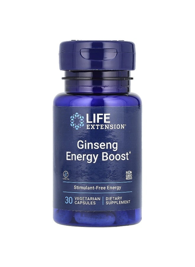 LifeExtension Life Extension, Ginseng Energy Boost, 30 Vegetarian Capsules  - Image 1