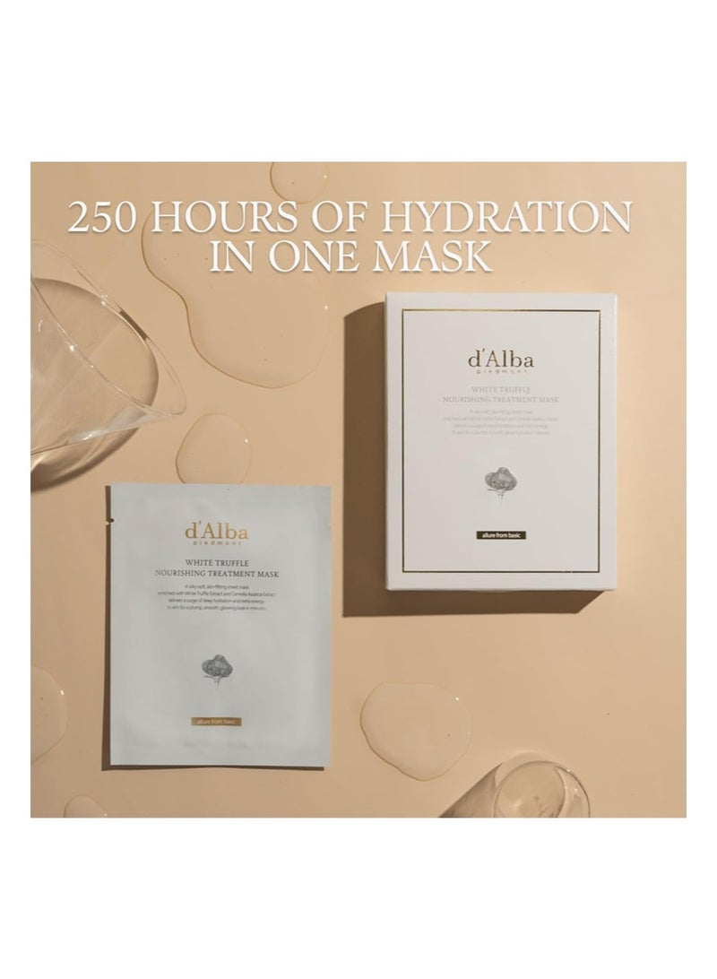 دي'ألبا قناع مغذي بنكهة الكمأة البيضاء الإيطالية من دالبا بييمونتي، 5 قطع، للعناية بالبشرة النباتية، قناع ورقي مغذي للبشرة الجافة والمتعبة، ترطيب عميق - Image 2