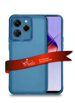 Infinix Note 40X 5G 2024 Soft Transparent TPU Silicone Ultra Thin Phone Stylish Electroplated Camera Border Back Case Cover - Blue