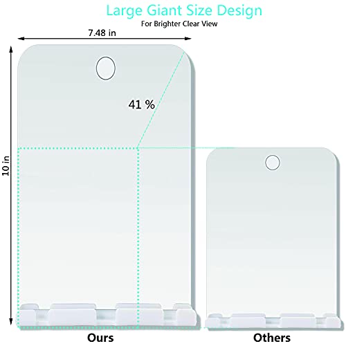 XoYo APHUIME Large Fogless Shower Mirror, Includes 1 Adhesive Hooks, Anit-Fog Shower Mirror, Shower Makeup Shave Mirror, Frameless Shower Mirror, Wall Hanging Mirror - Image 2