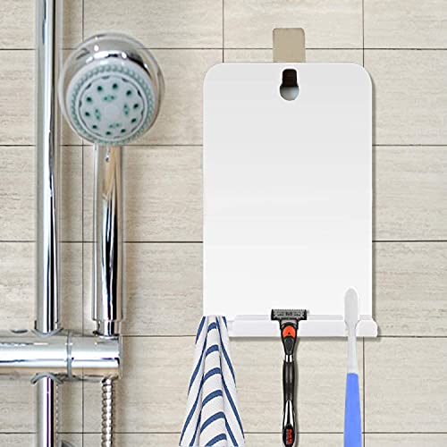 XoYo APHUIME Large Fogless Shower Mirror, Includes 1 Adhesive Hooks, Anit-Fog Shower Mirror, Shower Makeup Shave Mirror, Frameless Shower Mirror, Wall Hanging Mirror - Image 3