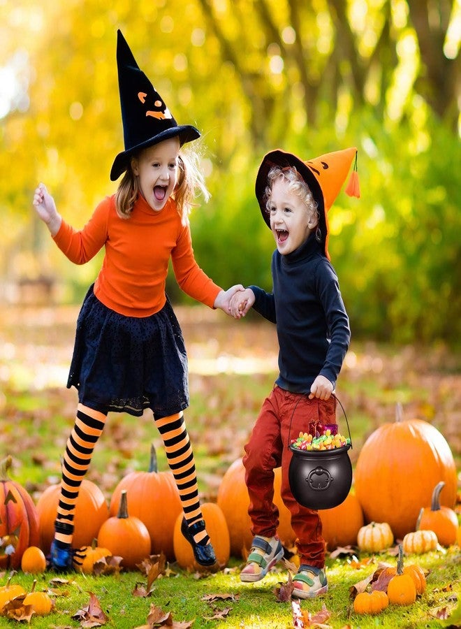 Hemoton 7Pack Halloween Cauldron with Handle Black Cauldron Candy Bucket Candy Kettle for Halloween St Patrick Day Party Decoration attached 6PCS Eyeballs - Image 3