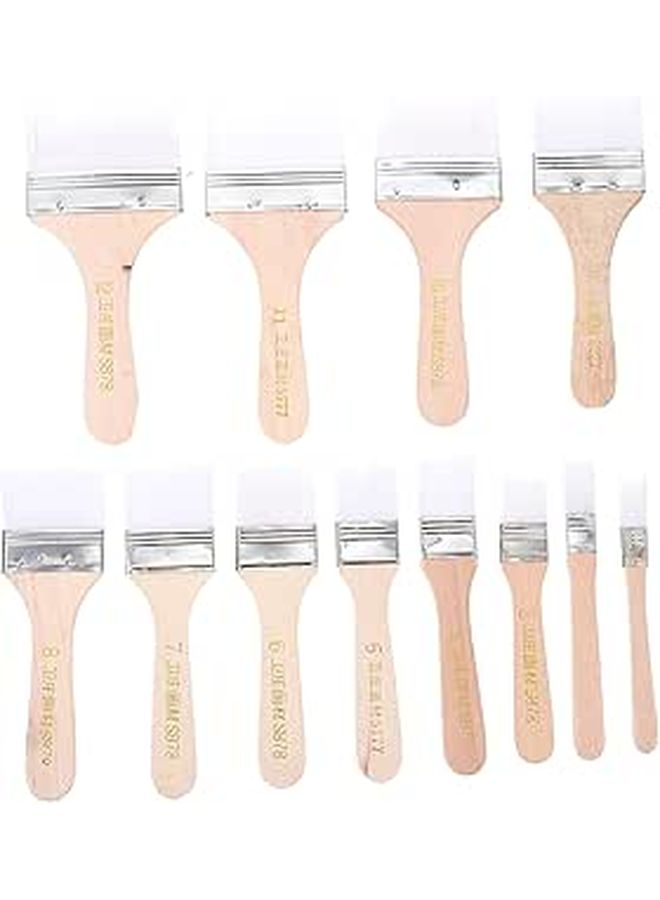 12pcs Nylon Paint Brush Set for Beginners Multipurpose Oil Watercolor Art - Image 1