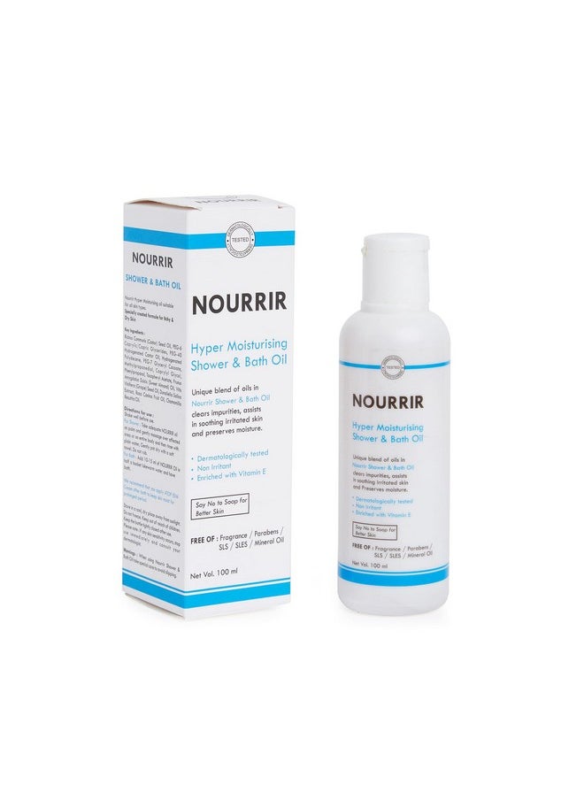 NOURRIR - NOURRIR Hyper Moisturizing Shower & Bath Oil, All Skin Types| Dunaliella Salina & Vitamin E. (100 ML) - Image 1