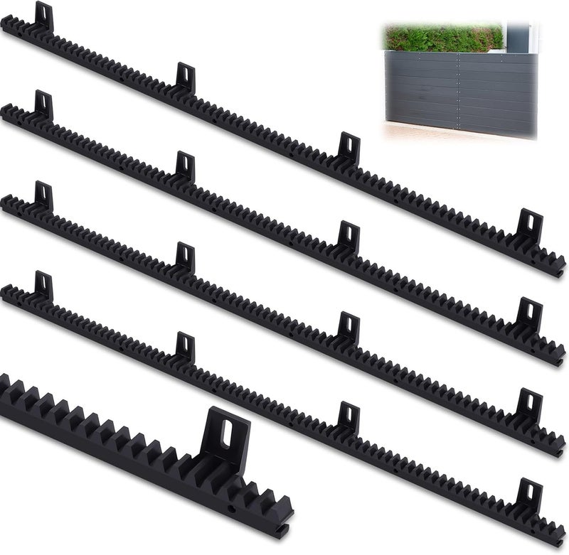 Threlaco Set of 4 Nylon Gear Racks with Metal Insert for Sliding Gate Door Opener Operator Heavy Duty Reinforced Slide Gate Opener Accessories, 3.3 ft Each - Image 1