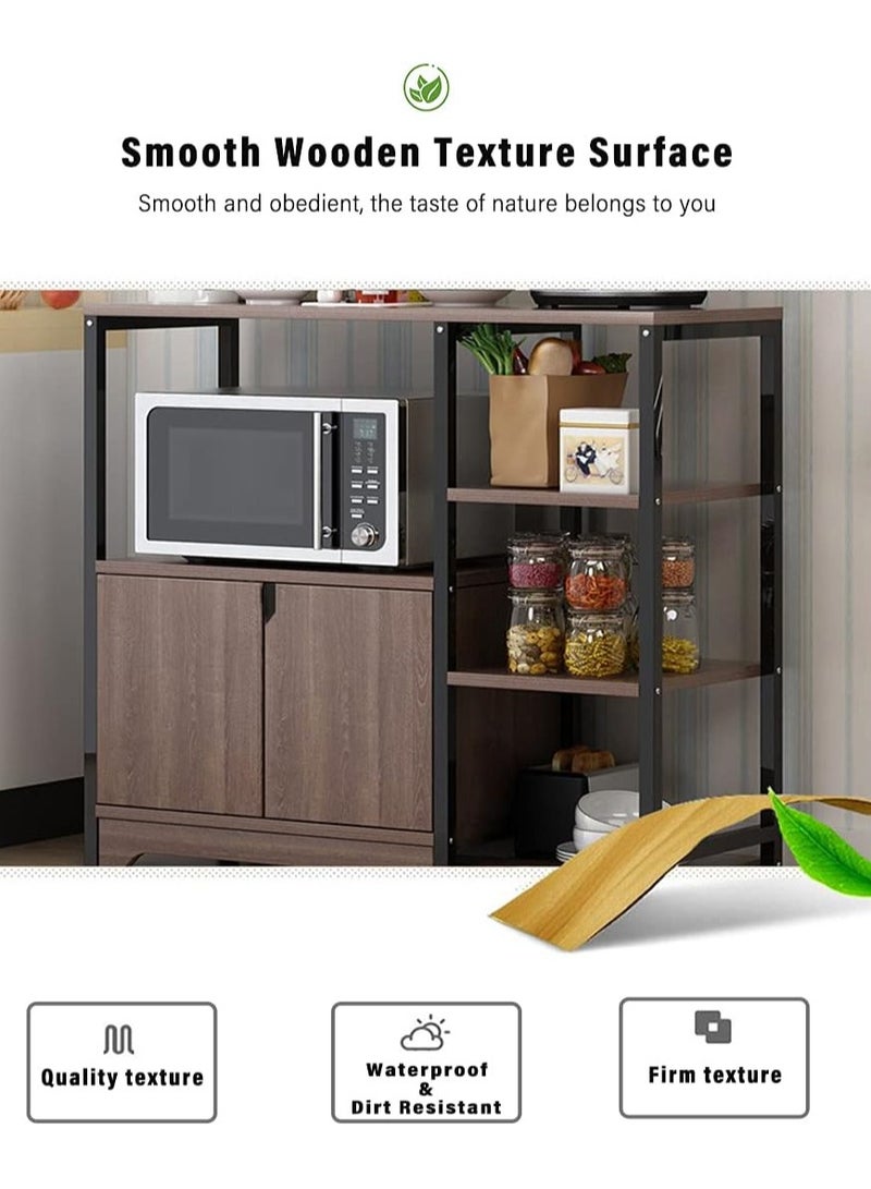 DubaiGallery Kitchen Baker's Rack,4-Tier Microwave Oven Stand with Storage Cabinet, Home Save Space Organizer Shelf Storage Racks,Utility Storage Shelf for Spice,Utensils,Vegetable - Image 3