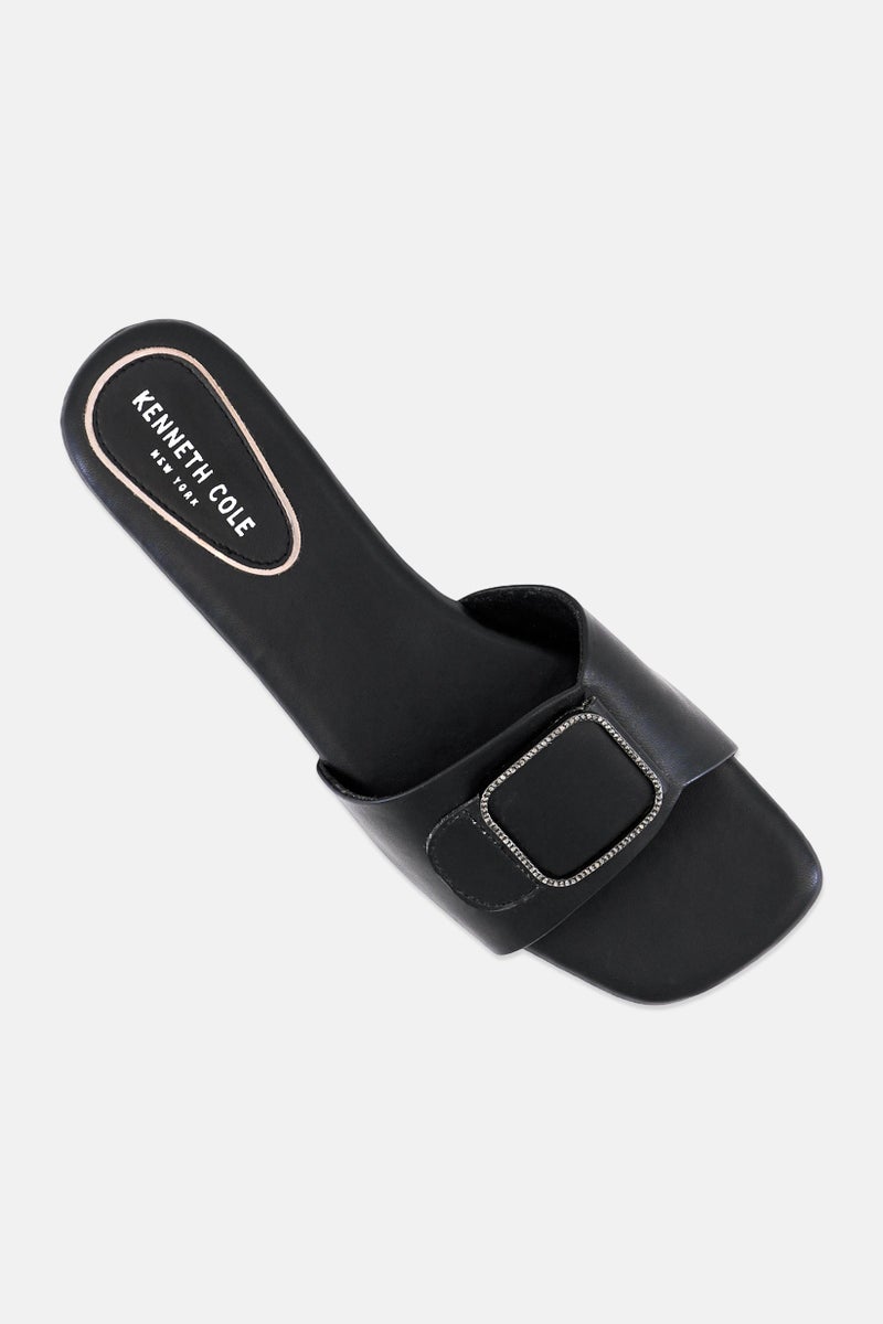 Kenneth Cole Women Ava Slip On Flat Sandal, Black - Image 4